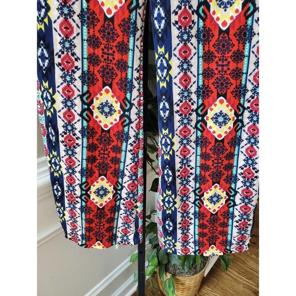 Multicolor Boho Womens Polyester High Waisted Wide Leg Calypso Pant Small - Picture 4 of 7